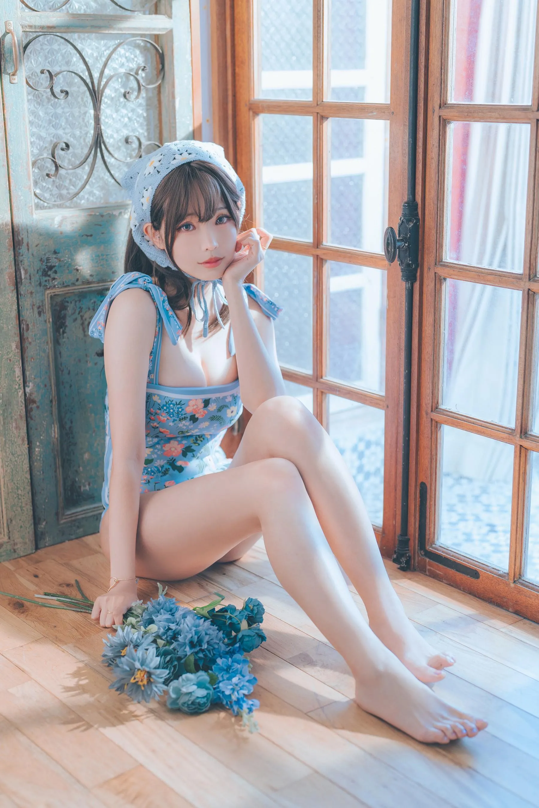 ElyEE子 – NO.122 2023.august D-復古水藍花 Vintage Aqua Blossom [39P]插图7